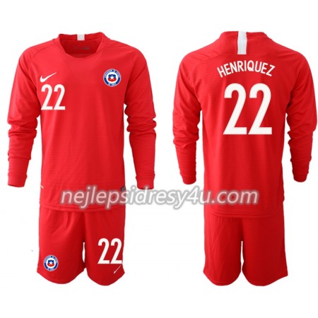 Fotbalový Dres Chile HENRIQUEZ 22 Dětské Domácí 2018/19 Dlouhý Rukáv